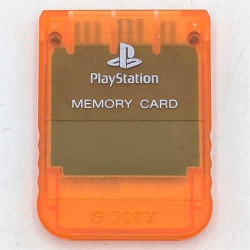 Originalt Memory Card - Orange - 1 Mega - Playstation 1 Tilbehør (B Grade) (Genbrug) 